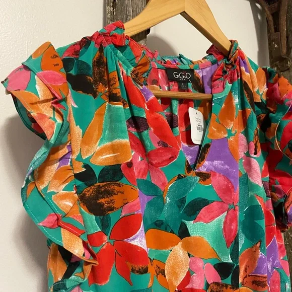 Gigio Multi-Colored Sleeveless Bold Floral Mini Dress - Picture 4 of 7